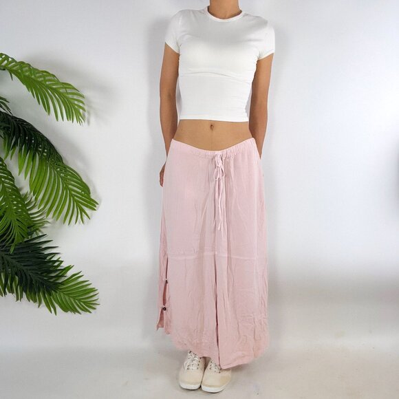 Soft Surroundings Womens Pink M/L Embroidered Cottagecore Prairie Midi Skirt - Picture 3 of 6